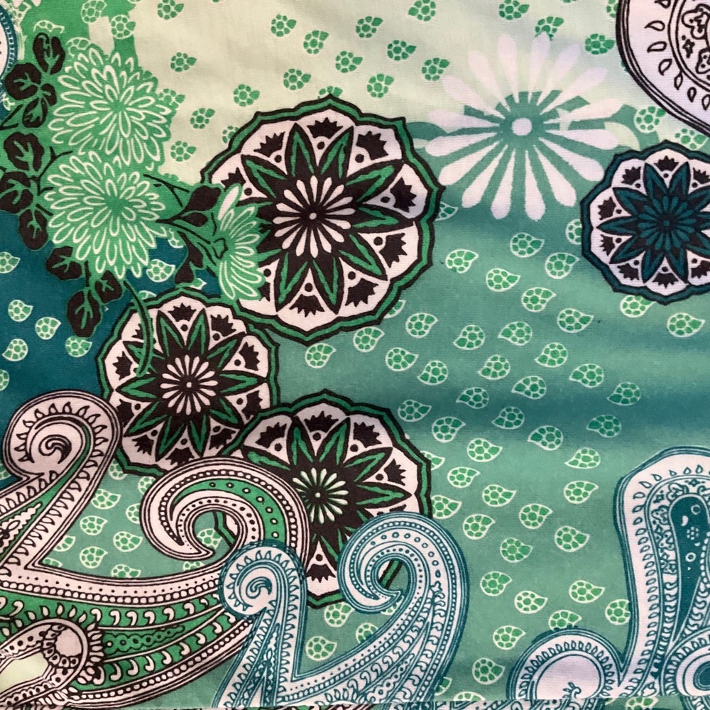 Prana Turquoise Green Paisley Print AboveKnee Stretchy Skirt Womens Size Large - Picture 5 of 7
